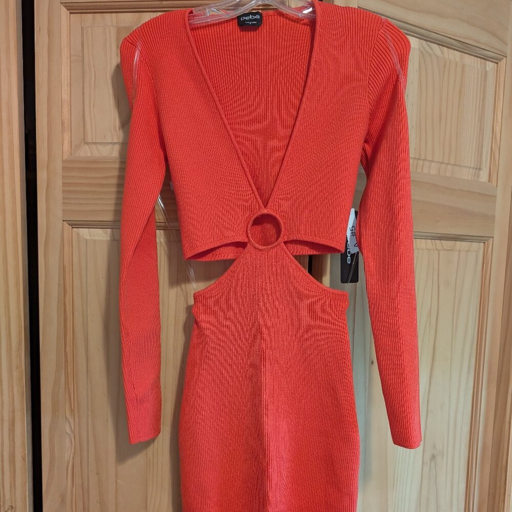 NWT Bebe Women's Side Cutout Ring Detail Dress Size Medium